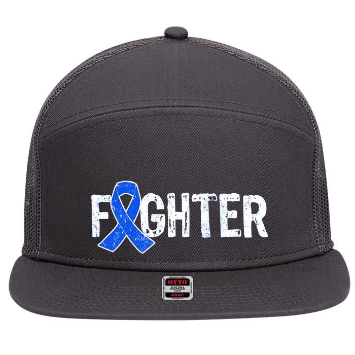 Fighter - Colon Cancer Awareness 7 Panel Mesh Trucker Snapback Hat