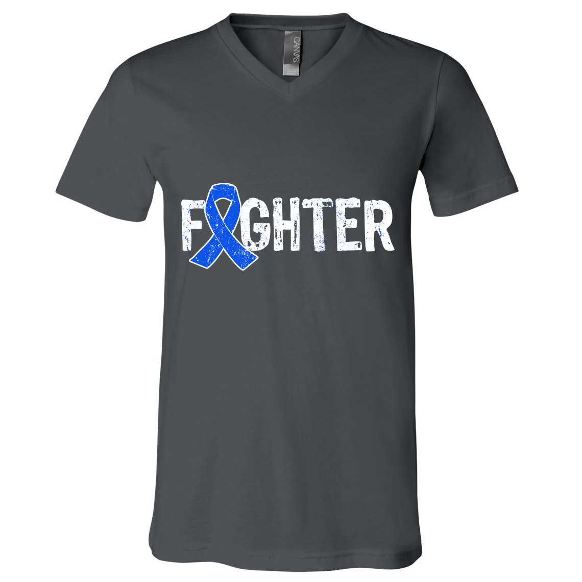 Fighter - Colon Cancer Awareness V-Neck T-Shirt