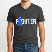 Fighter - Colon Cancer Awareness V-Neck T-Shirt