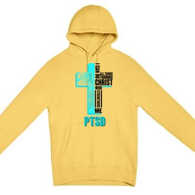 Fighting PTSD Awareness Cross Premium Pullover Hoodie