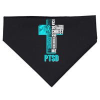 Fighting PTSD Awareness Cross USA-Made Doggie Bandana