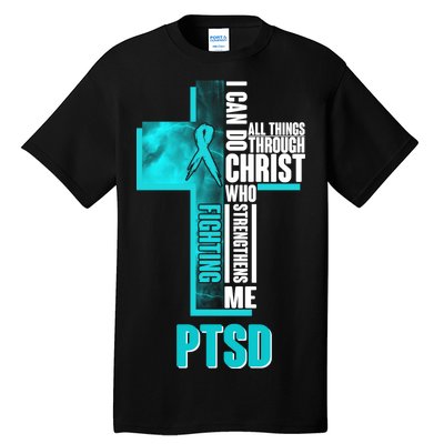 Fighting PTSD Awareness Cross Tall T-Shirt