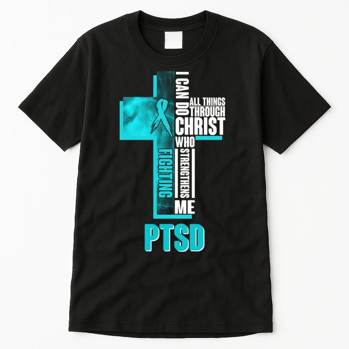 Fighting PTSD Awareness Cross Tall T-Shirt
