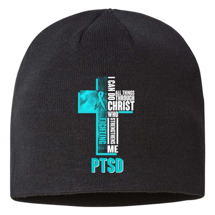 Fighting PTSD Awareness Cross Sustainable Beanie