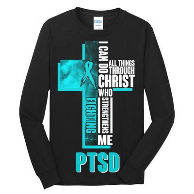 Fighting PTSD Awareness Cross Tall Long Sleeve T-Shirt