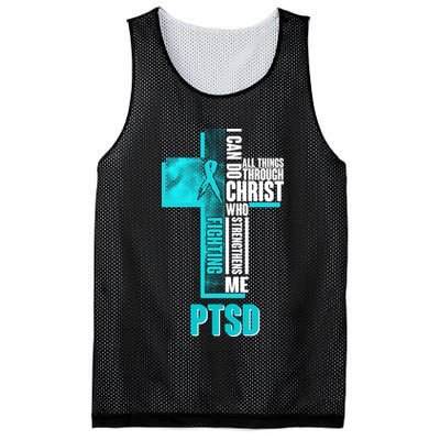 Fighting PTSD Awareness Cross Mesh Reversible Basketball Jersey Tank