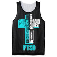 Fighting PTSD Awareness Cross Mesh Reversible Basketball Jersey Tank