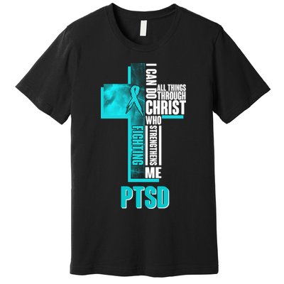 Fighting PTSD Awareness Cross Premium T-Shirt