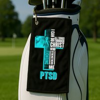 Fighting PTSD Awareness Cross Golf Towel