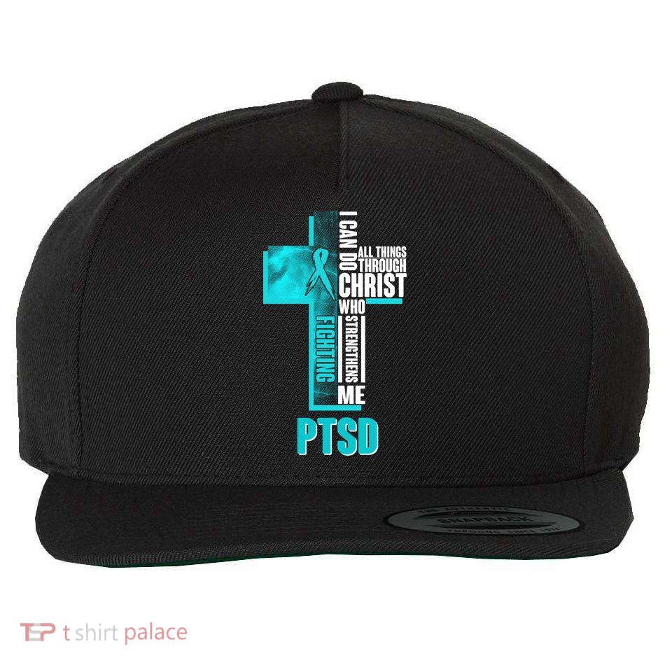 Fighting PTSD Awareness Cross Wool Snapback Cap
