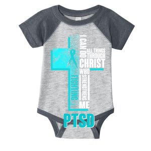 Fighting PTSD Awareness Cross Infant Baby Jersey Bodysuit