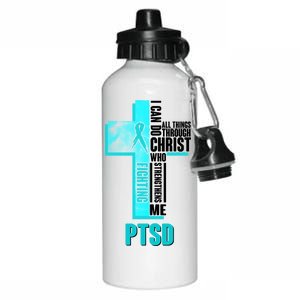 Fighting PTSD Awareness Cross Aluminum Water Bottle