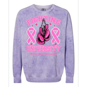 Fighting University Breast Cancer Awareness Boxing Fight Colorblast Crewneck Sweatshirt