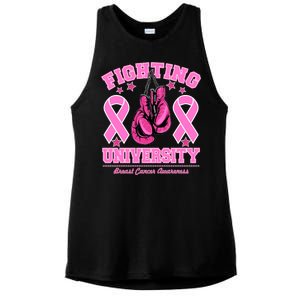 Fighting University Breast Cancer Awareness Boxing Fight Ladies PosiCharge Tri-Blend Wicking Tank