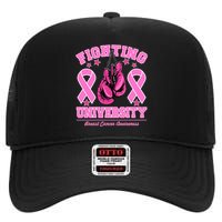 Fighting University Breast Cancer Awareness Boxing Fight High Crown Mesh Back Trucker Hat