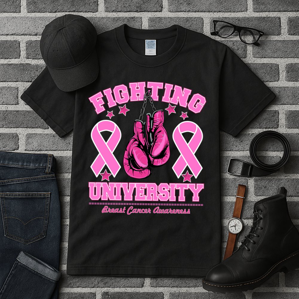 Fighting University Breast Cancer Awareness Boxing Fight Tall T-Shirt
