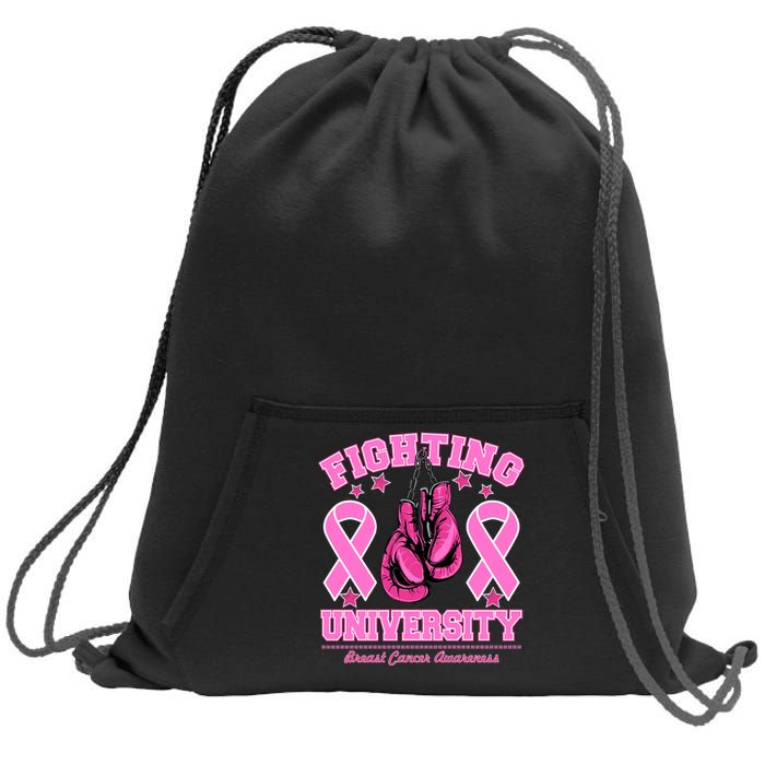 Fighting University Breast Cancer Awareness Boxing Fight Sweatshirt Cinch Pack Bag