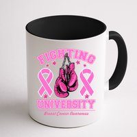 Fighting University Breast Cancer Awareness Boxing Fight Mug