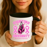 Fighting University Breast Cancer Awareness Boxing Fight Mug