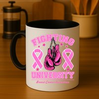 Fighting University Breast Cancer Awareness Boxing Fight Mug