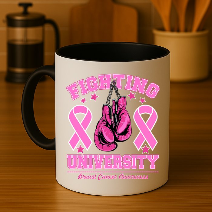 Fighting University Breast Cancer Awareness Boxing Fight Mug