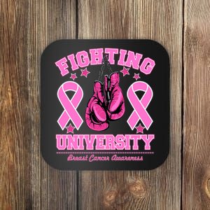 Fighting University Breast Cancer Awareness Boxing Fight Coaster