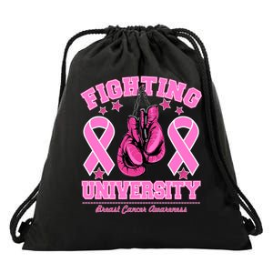 Fighting University Breast Cancer Awareness Boxing Fight Drawstring Bag