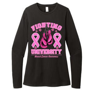 Fighting University Breast Cancer Awareness Boxing Fight Womens CVC Long Sleeve Shirt