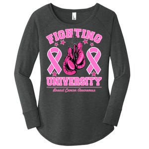 Fighting University Breast Cancer Awareness Boxing Fight Women's Perfect Tri Tunic Long Sleeve Shirt