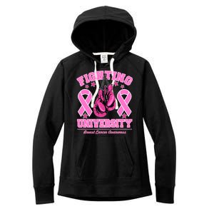 Fighting University Breast Cancer Awareness Boxing Fight Women's Fleece Hoodie