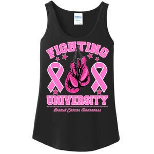 Fighting University Breast Cancer Awareness Boxing Fight Ladies Essential Tank