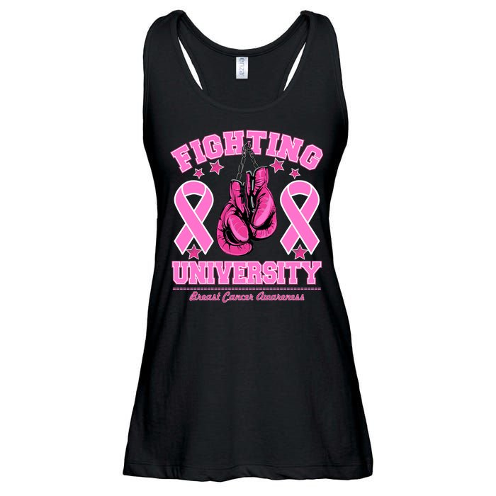 Fighting University Breast Cancer Awareness Boxing Fight Ladies Essential Flowy Tank