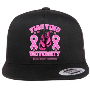 Fighting University Breast Cancer Awareness Boxing Fight Flat Bill Trucker Hat