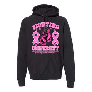 Fighting University Breast Cancer Awareness Boxing Fight Premium Hoodie