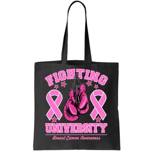 Fighting University Breast Cancer Awareness Boxing Fight Tote Bag