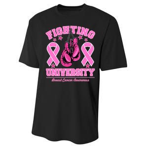 Fighting University Breast Cancer Awareness Boxing Fight Performance Sprint T-Shirt