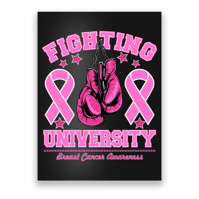 Fighting University Breast Cancer Awareness Boxing Fight Poster