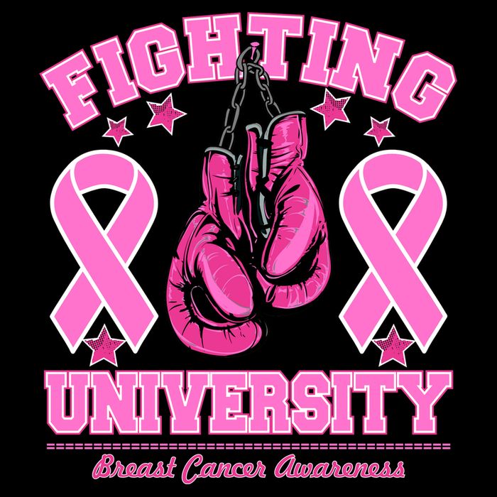 Fighting University Breast Cancer Awareness Boxing Fight Poster