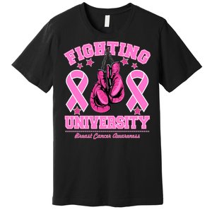 Fighting University Breast Cancer Awareness Boxing Fight Premium T-Shirt