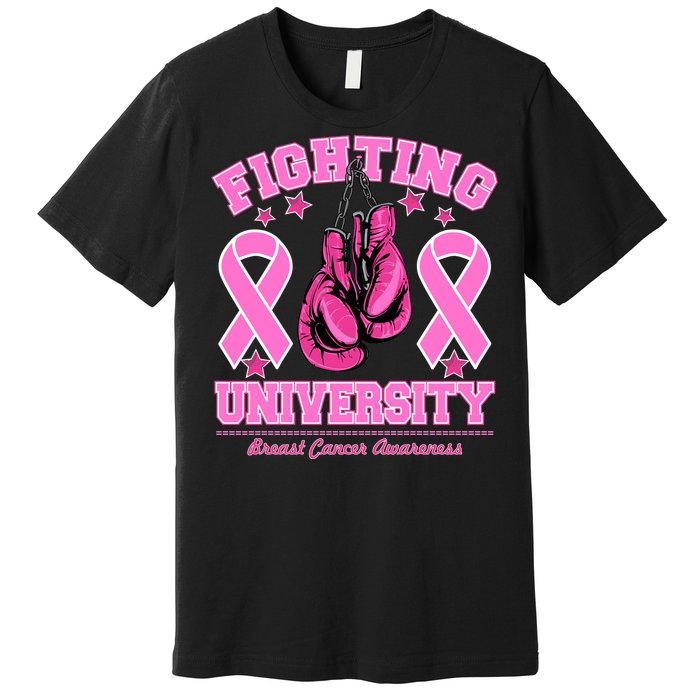 Fighting University Breast Cancer Awareness Boxing Fight Premium T-Shirt