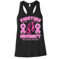 Fighting University Breast Cancer Awareness Boxing Fight Women's Racerback Tank