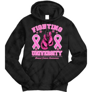 Fighting University Breast Cancer Awareness Boxing Fight Tie Dye Hoodie