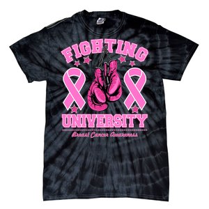 Fighting University Breast Cancer Awareness Boxing Fight Tie-Dye T-Shirt