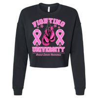 Fighting University Breast Cancer Awareness Boxing Fight Cropped Pullover Crew