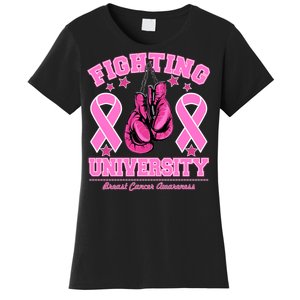 Fighting University Breast Cancer Awareness Boxing Fight Women's T-Shirt