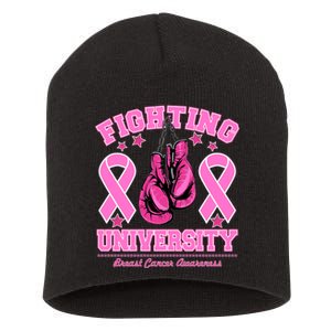 Fighting University Breast Cancer Awareness Boxing Fight Short Acrylic Beanie