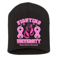 Fighting University Breast Cancer Awareness Boxing Fight Short Acrylic Beanie