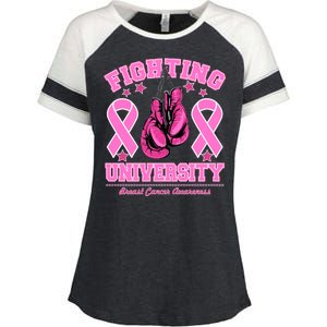 Fighting University Breast Cancer Awareness Boxing Fight Enza Ladies Jersey Colorblock Tee