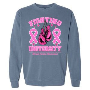 Fighting University Breast Cancer Awareness Boxing Fight Garment-Dyed Sweatshirt