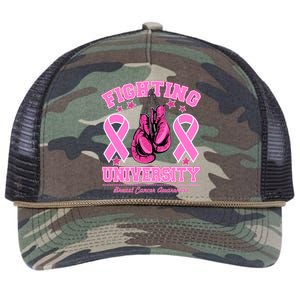 Fighting University Breast Cancer Awareness Boxing Fight Retro Rope Trucker Hat Cap